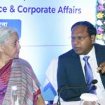 M Nagaraju, secretary at the department of financial services, with finance minister Nirmala Sitharaman. Photo: Hindustan Times