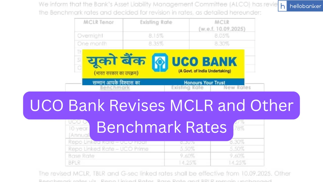 UCO Bank Revises MCLR and Other Benchmark Rates; Check New Rates
